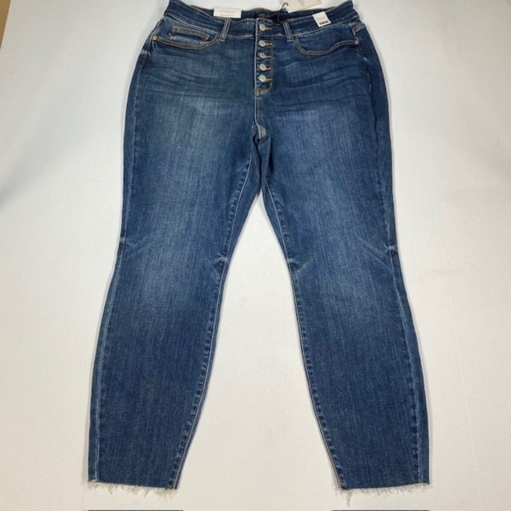 Judy Blue Skinny Jeans Womens 18W High Waist Button Fly Dark Stone JB82318DK NEW